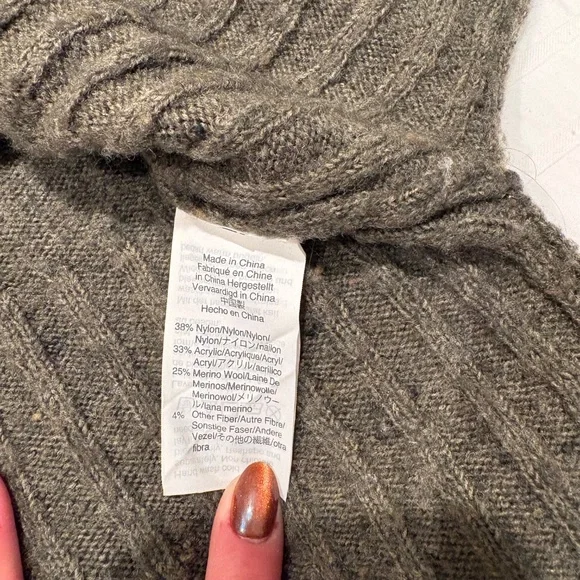 Madewell Donegal Inland Turtleneck Wool Sweater Forest Green - Picture 10 of 11